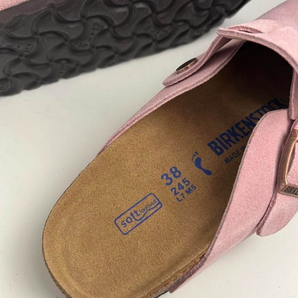 Birkenstock Light Pink Suede Slip-Ons - Picture 3 of 6